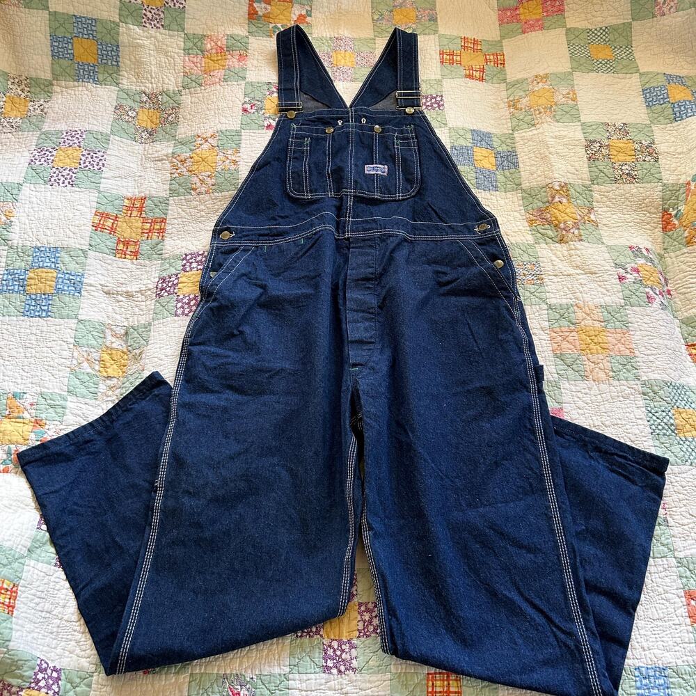 Vintage 80s Big Smith Dark Denim Workwear Overalls USA 40 x 31 XL